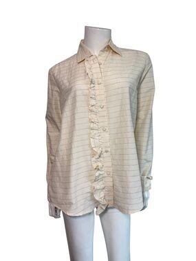 NWOT CISSA Waterfall Top in Cream Stripe Size S
